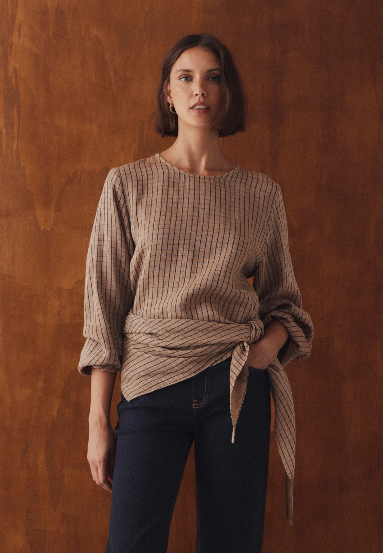 [1C6849TESSARO26W36/XSMA] BLUSA CUADROS PAÑUELO (XS/36)